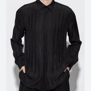 Zara Black Striped Men's Shirt